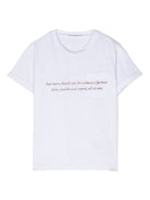 T-shirt in cotone con stampa logo - Rubino Kids