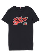 T - shirt in cotone con stampa logo - Rubino Kids