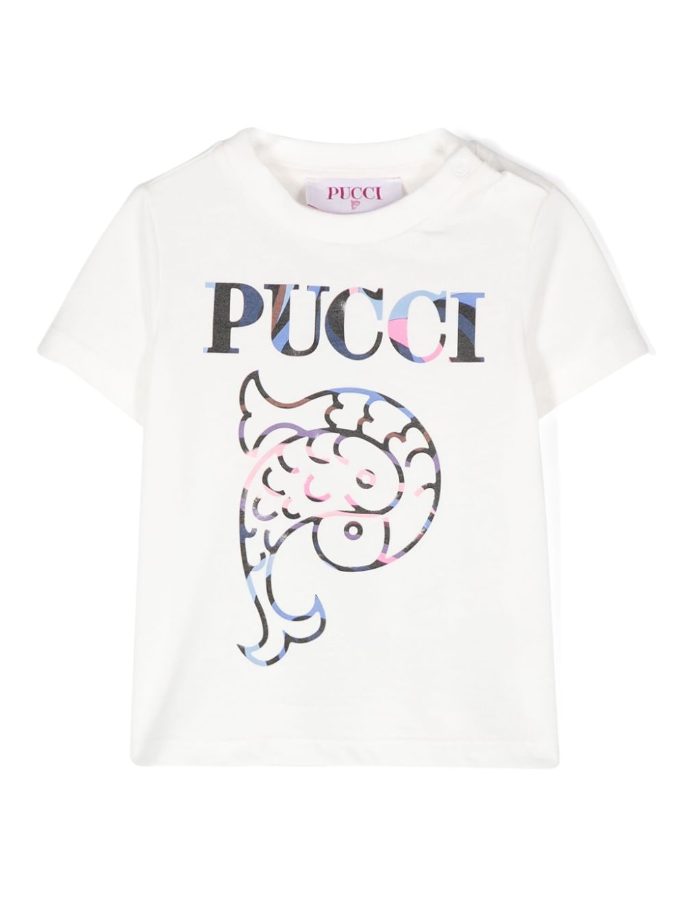 T-shirt in cotone con stampa logo - Rubino Kids