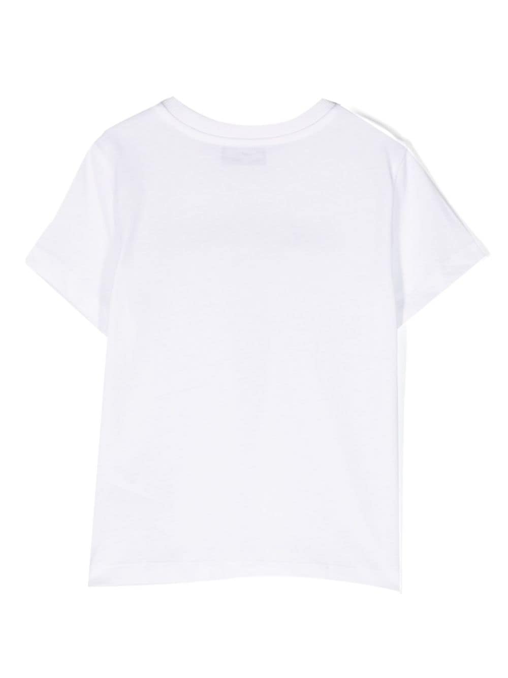 T-shirt in cotone con stampa logo - Rubino Kids