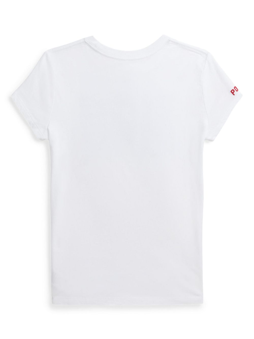 T-shirt in cotone per bambina Ralph Lauren Kids bianco con applicazione bandiera - Rubino Kids