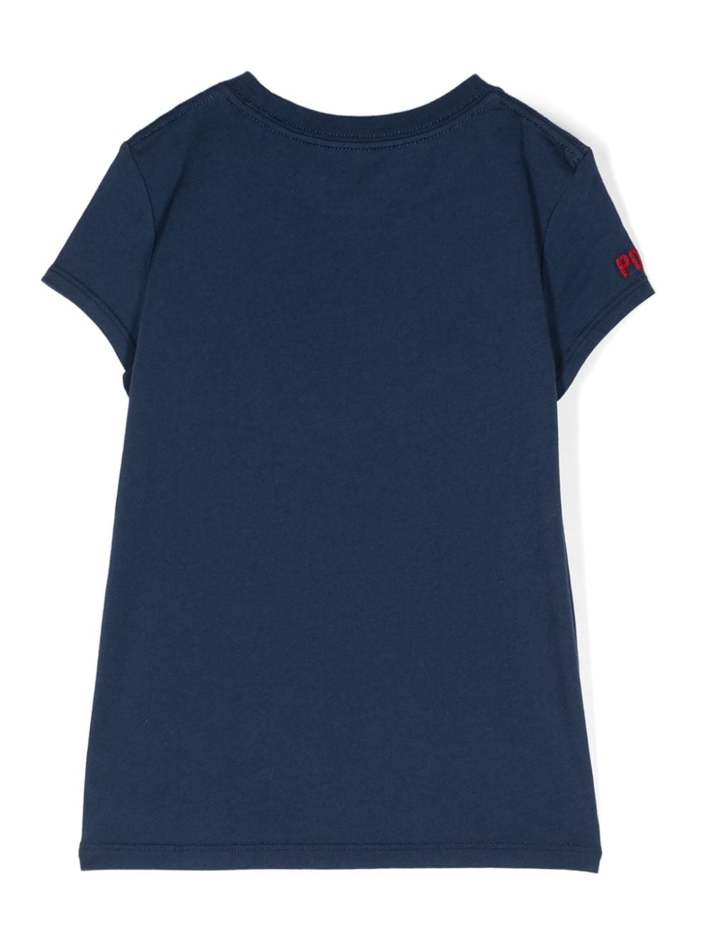 T-shirt in cotone per bambina Ralph Lauren Kids blu con applicazione bandiera - Rubino Kids