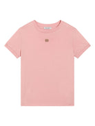 T-shirt in jersey con logo DG per bambina Dolce & Gabbana Kids rosa con girocollo - Rubino Kids