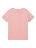 T-shirt in jersey con logo DG per bambina Dolce & Gabbana Kids rosa con girocollo - Rubino Kids