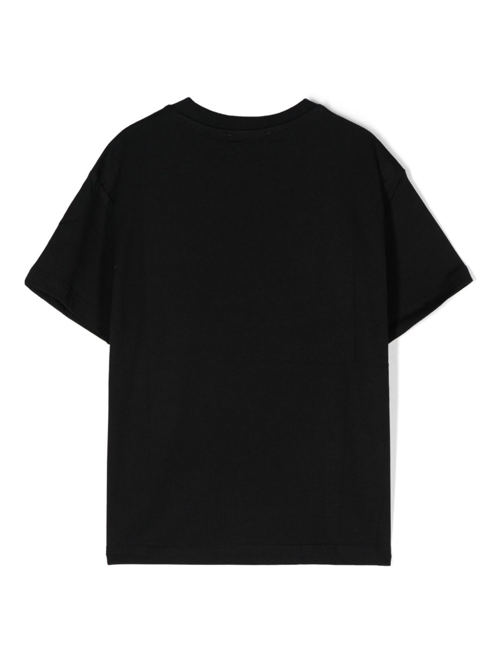 T-shirt in jersey per bambino MSGM Kids nero con bordi a coste - Rubino Kids