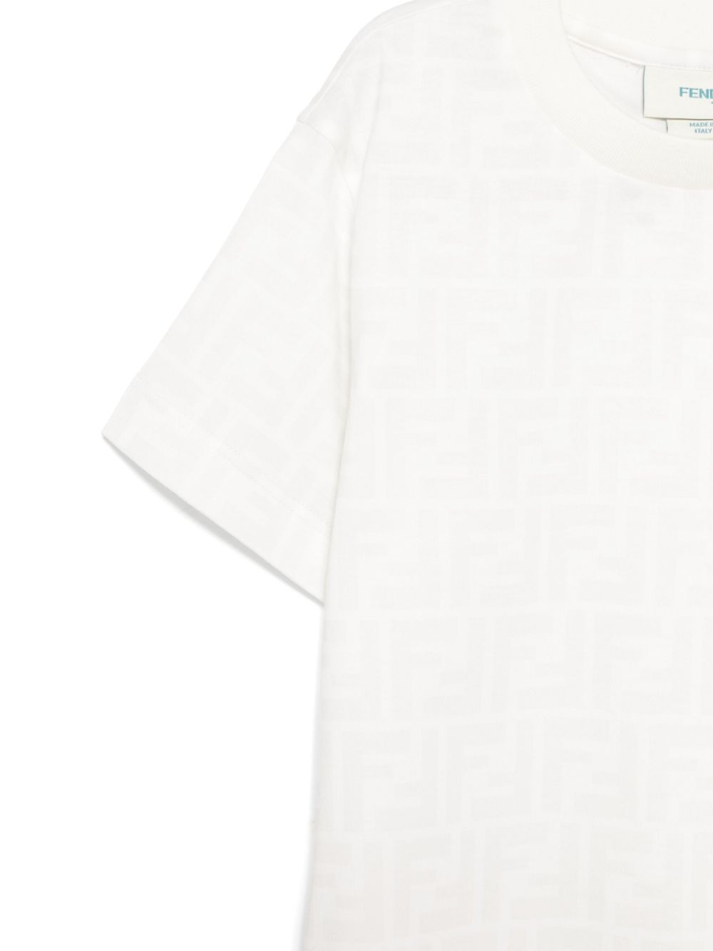 T-shirt junior in jersey con logo per bambino Fendi Kids bianco con orlo dritto - Rubino Kids