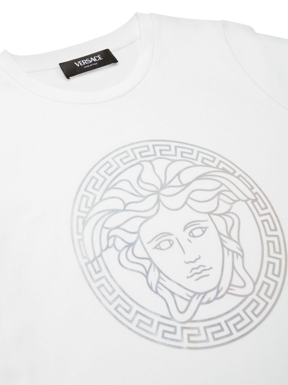 T-shirt Medusa con stampa per bambino Versace Kids bianco con girocollo - Rubino Kids