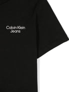 T shirt nera per bambina con logo bianco Calvin Klein Jeans sul petto - Rubino Kids