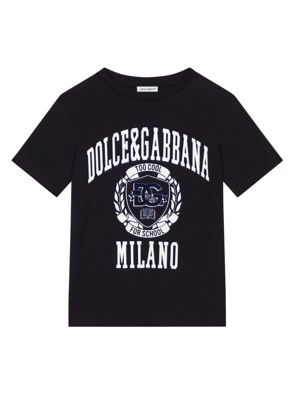 T-shirt nera per bambino con stampa Dolce & Gabbana Kids - Rubino Kids