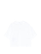 T-shirt per bambina Balmain Kids bianca con design crop - Rubino Kids