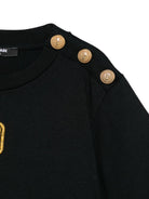 T-shirt per bambina Balmain Kids nero con logo ricamato - Rubino Kids