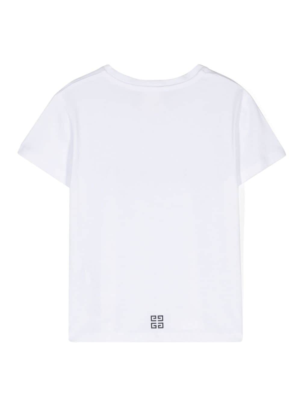 T shirt per bambina bianca con logo centrale Givenchy nero classico - Rubino Kids