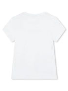 T shirt per bambina bianca con logo DKNY basic centrale nero - Rubino Kids