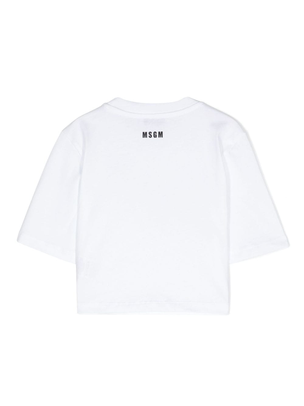 T shirt per bambina bianca con logo MSGM firmato - Rubino Kids