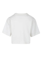 T-shirt per bambina Calvin Klein Kids bianco con ricamo logo sul davanti - Rubino Kids