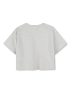 T-shirt per bambina Dkny Kids grigio con stampa logo sul petto e design crop - Rubino Kids