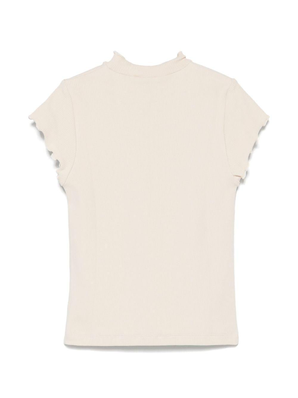 T-shirt per bambina Donsje beige a coste - Rubino Kids