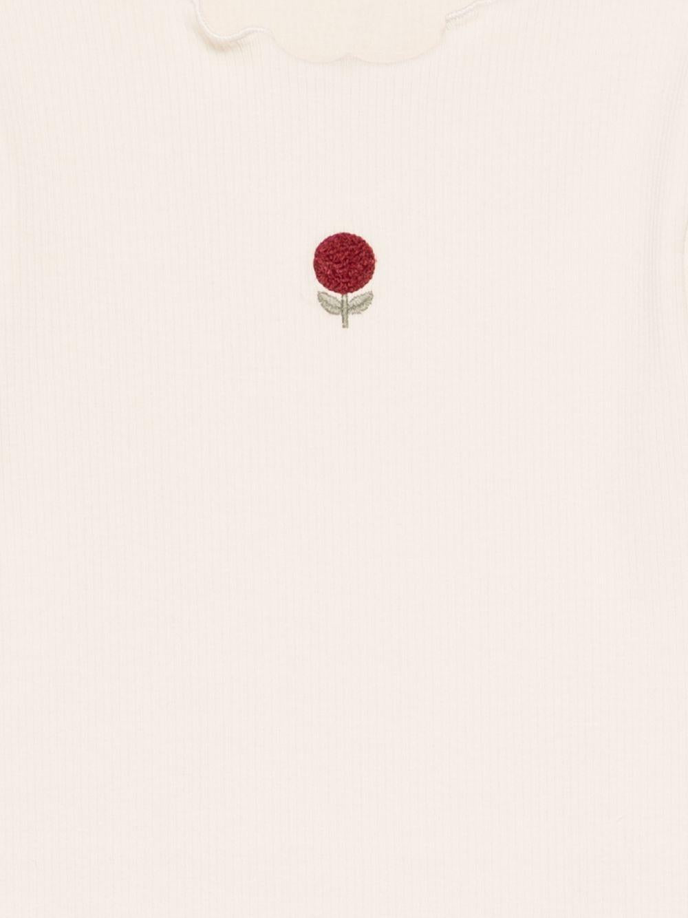 T-shirt per bambina Donsje multicolore con volant e rose - Rubino Kids