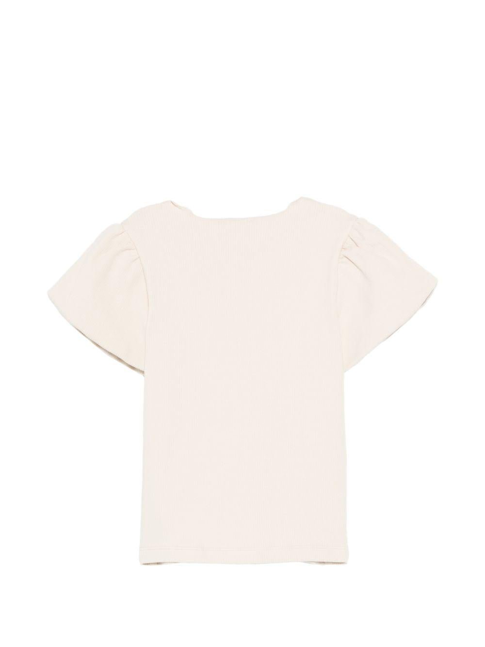 T-shirt per bambina Donsje multicolore con volant e rose - Rubino Kids