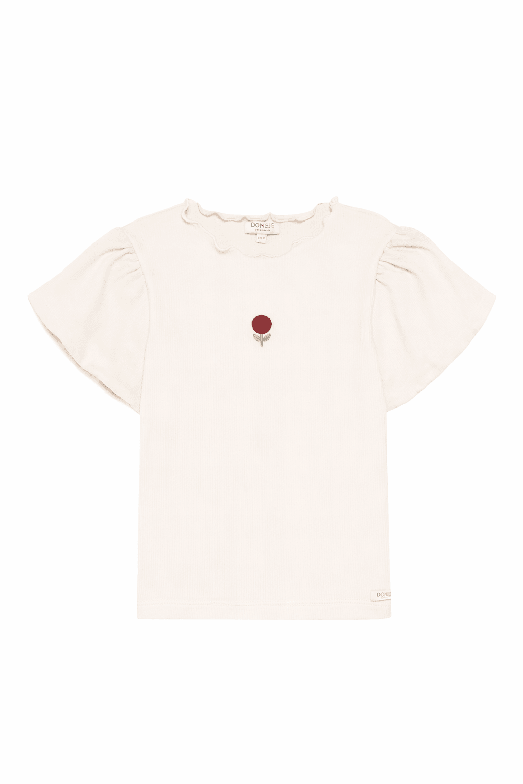 T-shirt per bambina Donsje multicolore con volant e rose - Rubino Kids