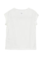 T-shirt per bambina Douuod Kids bianca con logo sul retro - Rubino Kids