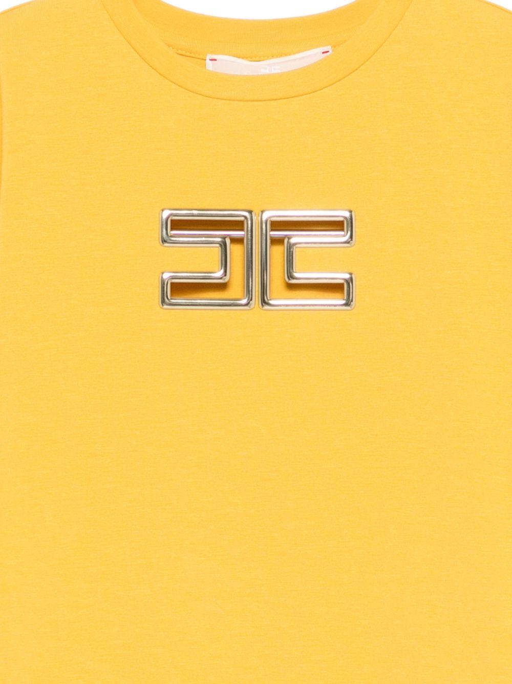 T-shirt per bambina Elisabetta Franchi La Mia Bambina giallo stampa logo - Rubino Kids