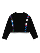 T-shirt per bambina Emilio Pucci Kids nero con stampa Iride - Rubino Kids