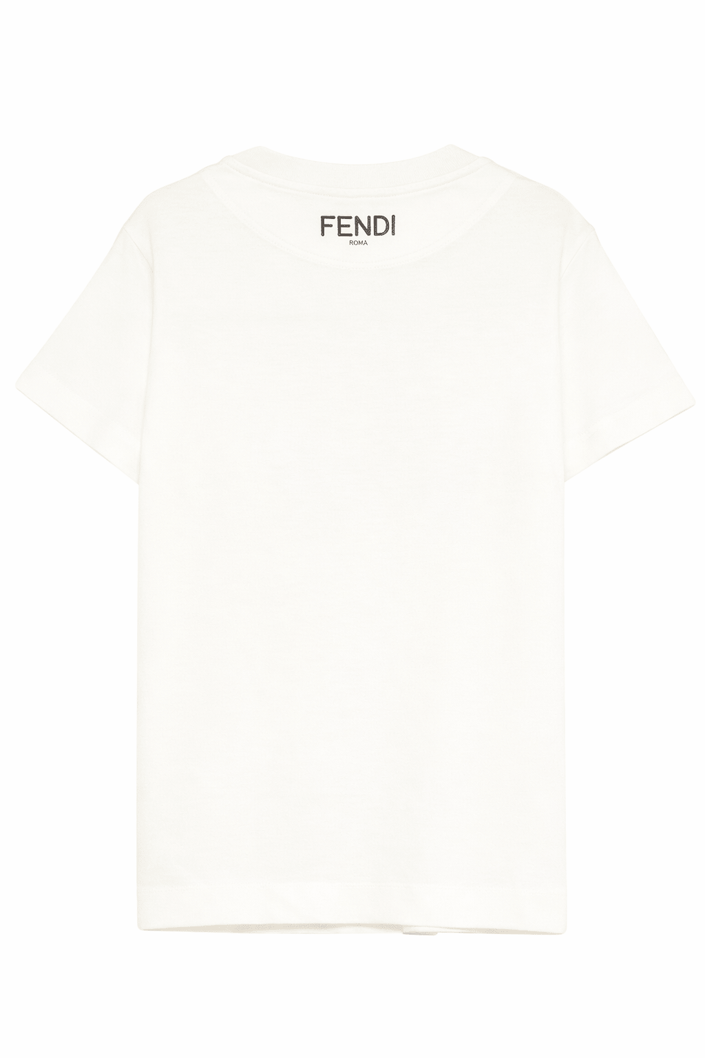T-shirt per bambina Fendi Kids bianca con stampa fiocco sul davanti - Rubino Kids