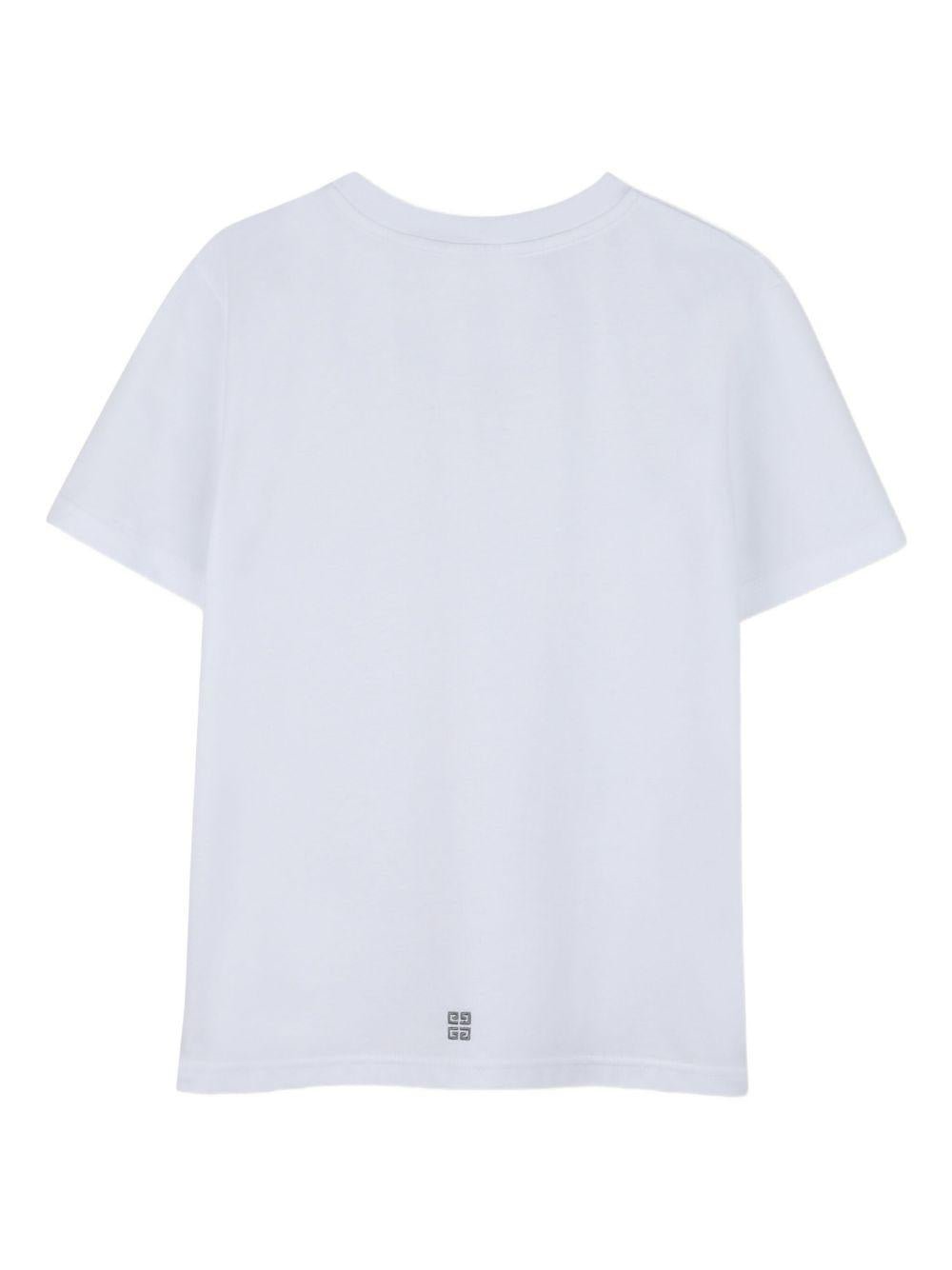 T-shirt per bambina Givenchy Kids bianca con logo sul davanti - Rubino Kids