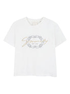 T-shirt per bambina Givenchy Kids bianca con ricamo con logo - Rubino Kids