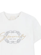 T-shirt per bambina Givenchy Kids bianca con ricamo con logo - Rubino Kids