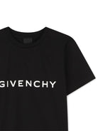 T-shirt per bambina Givenchy Kids nero con caratteristicmo motivo 4G - Rubino Kids
