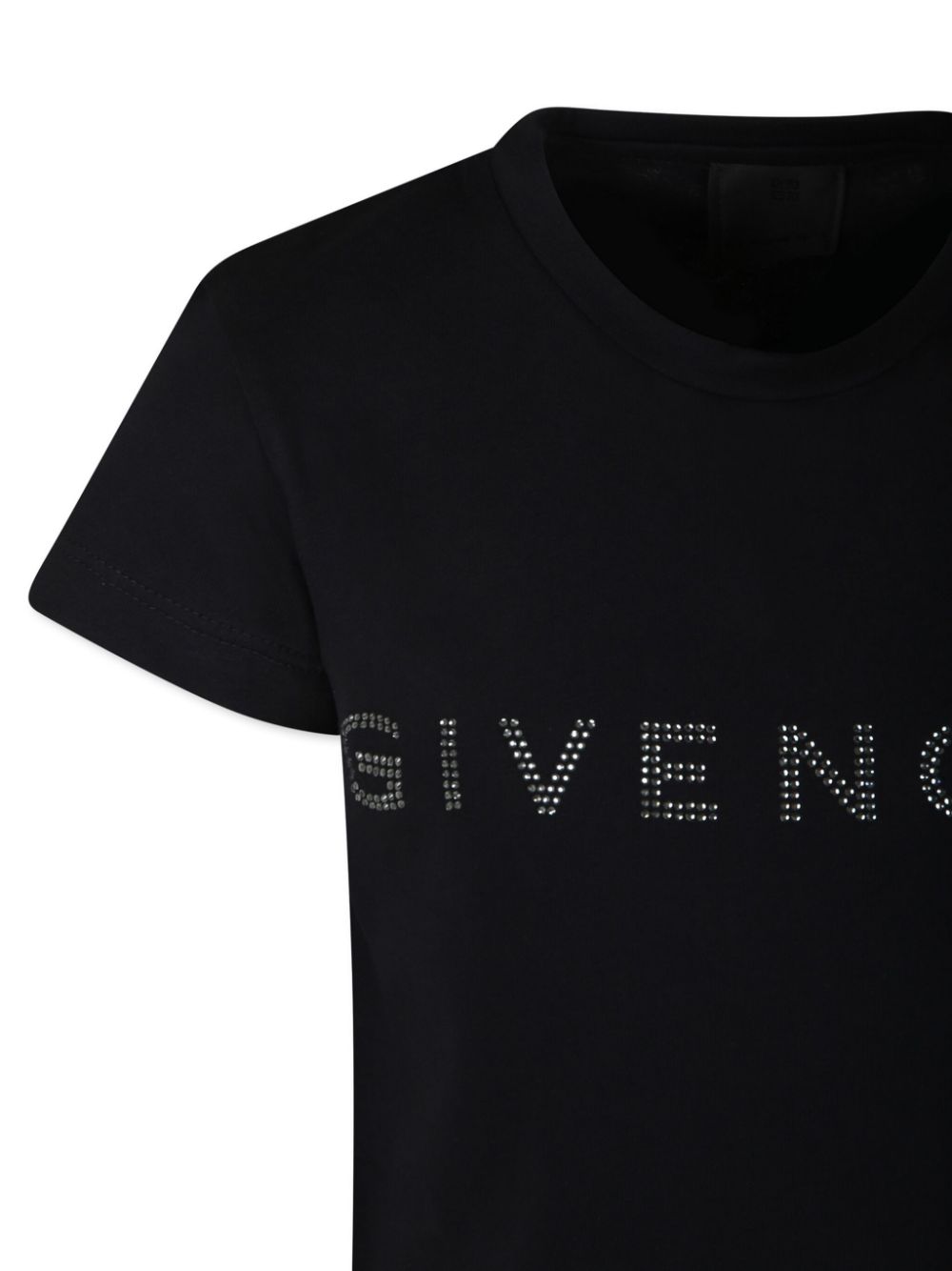 T-shirt per bambina Givenchy Kids nero con logo sul davanti - Rubino Kids