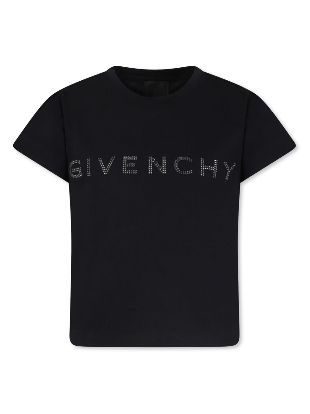 T-shirt per bambina Givenchy Kids nero con logo sul davanti - Rubino Kids