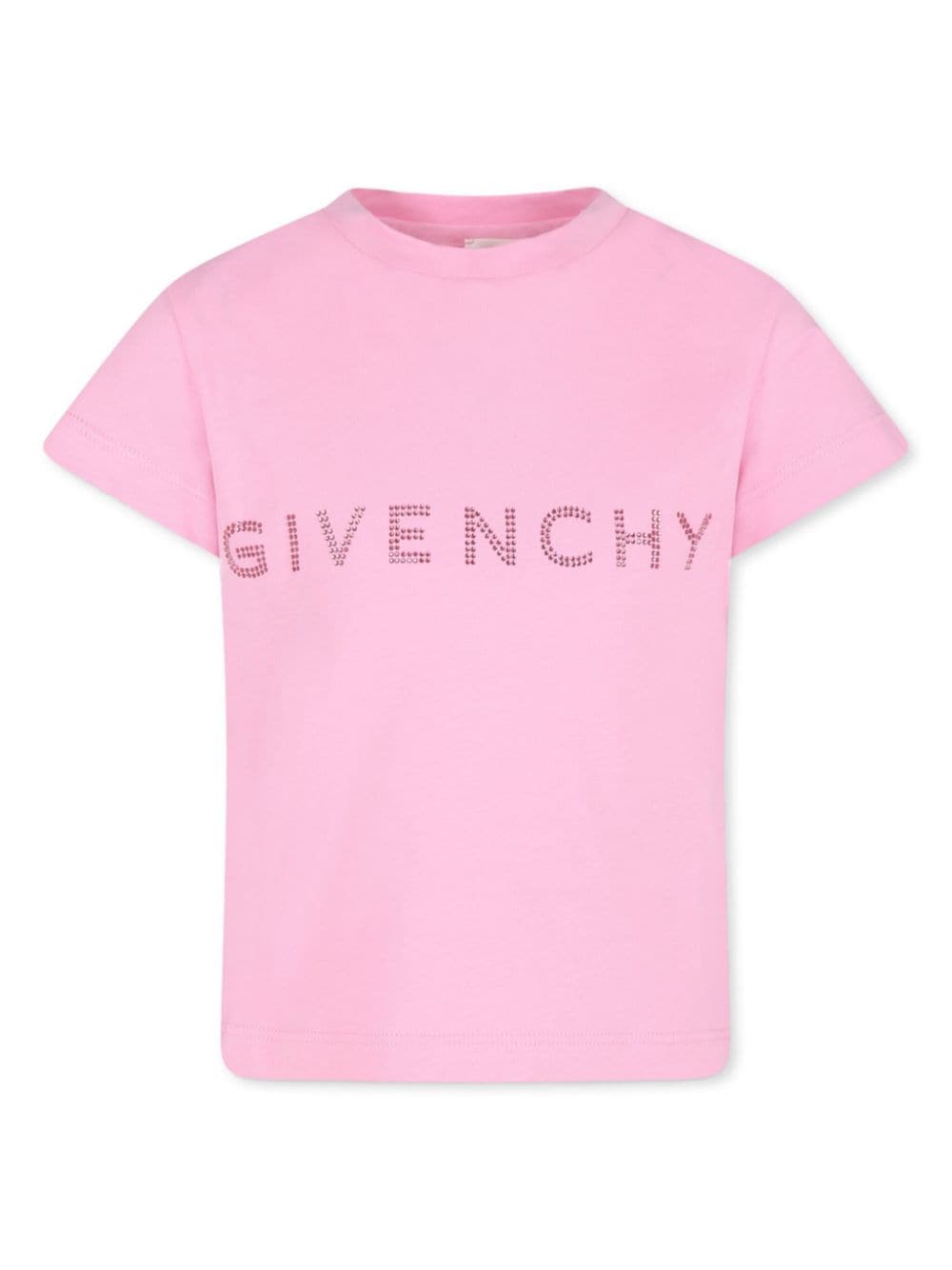 T-shirt per bambina Givenchy Kids rosa con logo sul davanti - Rubino Kids