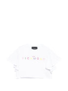 T-shirt per bambina John Richmond Junior bianca con ruches - Rubino Kids