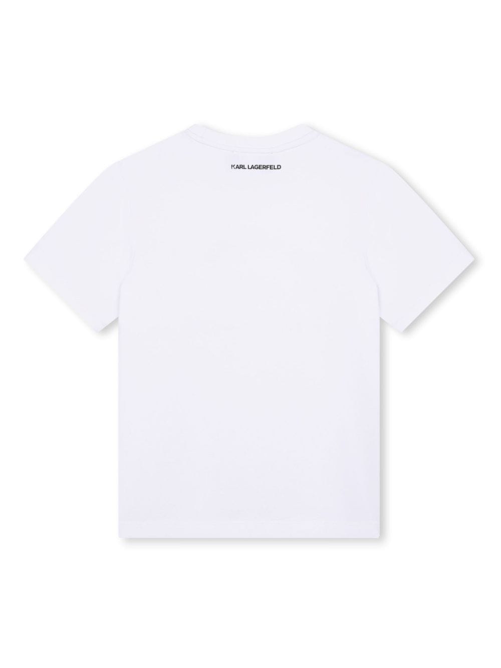 T-shirt per bambina Karl Lagerfeld Kids bianco girocollo con stampa - Rubino Kids