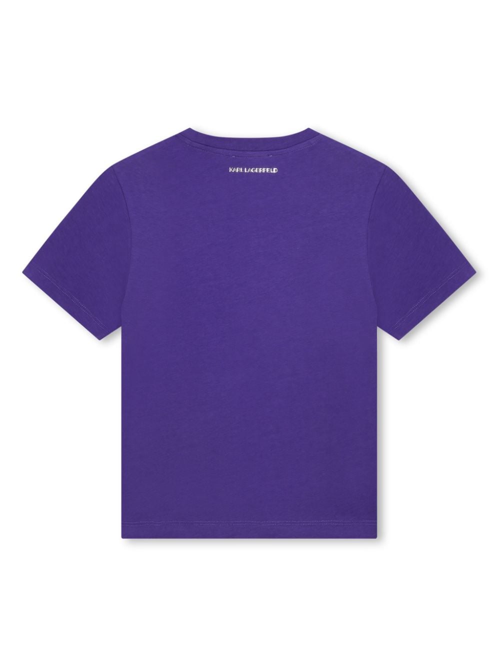 T-shirt per bambina Karl Lagerfeld Kids viola girocollo con stampa - Rubino Kids