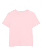 T-shirt per bambina Lanvin Enfant rosa con dettaglio logo - Rubino Kids