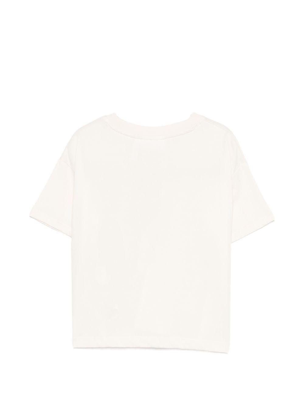 T-shirt per bambina Molo beige a girocollo con dettaglio paillettes - Rubino Kids