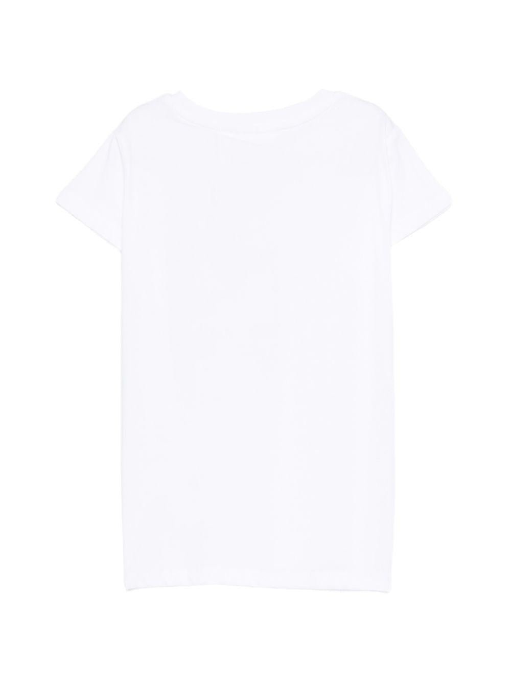 T-shirt per bambina Molo bianca con dettagli in paillettes - Rubino Kids