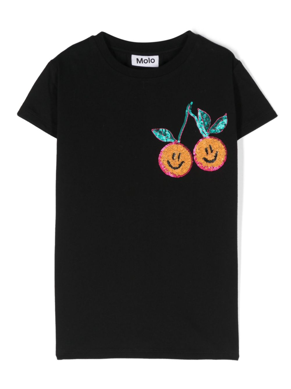 T-shirt per bambina Molo Ranva nero con paillettes - Rubino Kids