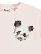 T-shirt per bambina Molo rosa con decorazione con paillettes - Rubino Kids