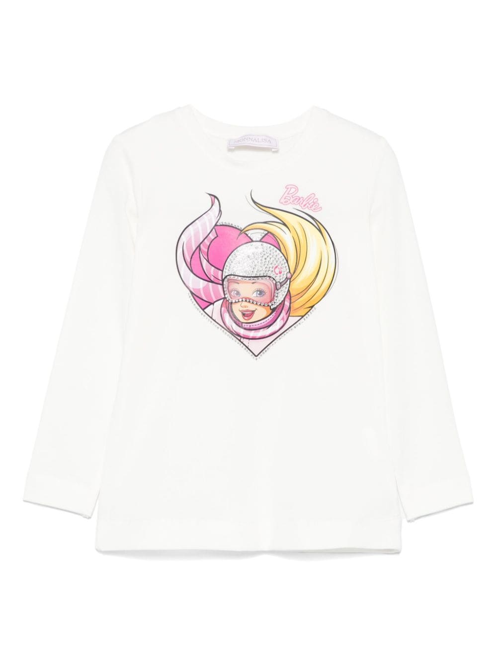 T-shirt per bambina Monnalisa x Barbie bianca con motivo a cuore - Rubino Kids