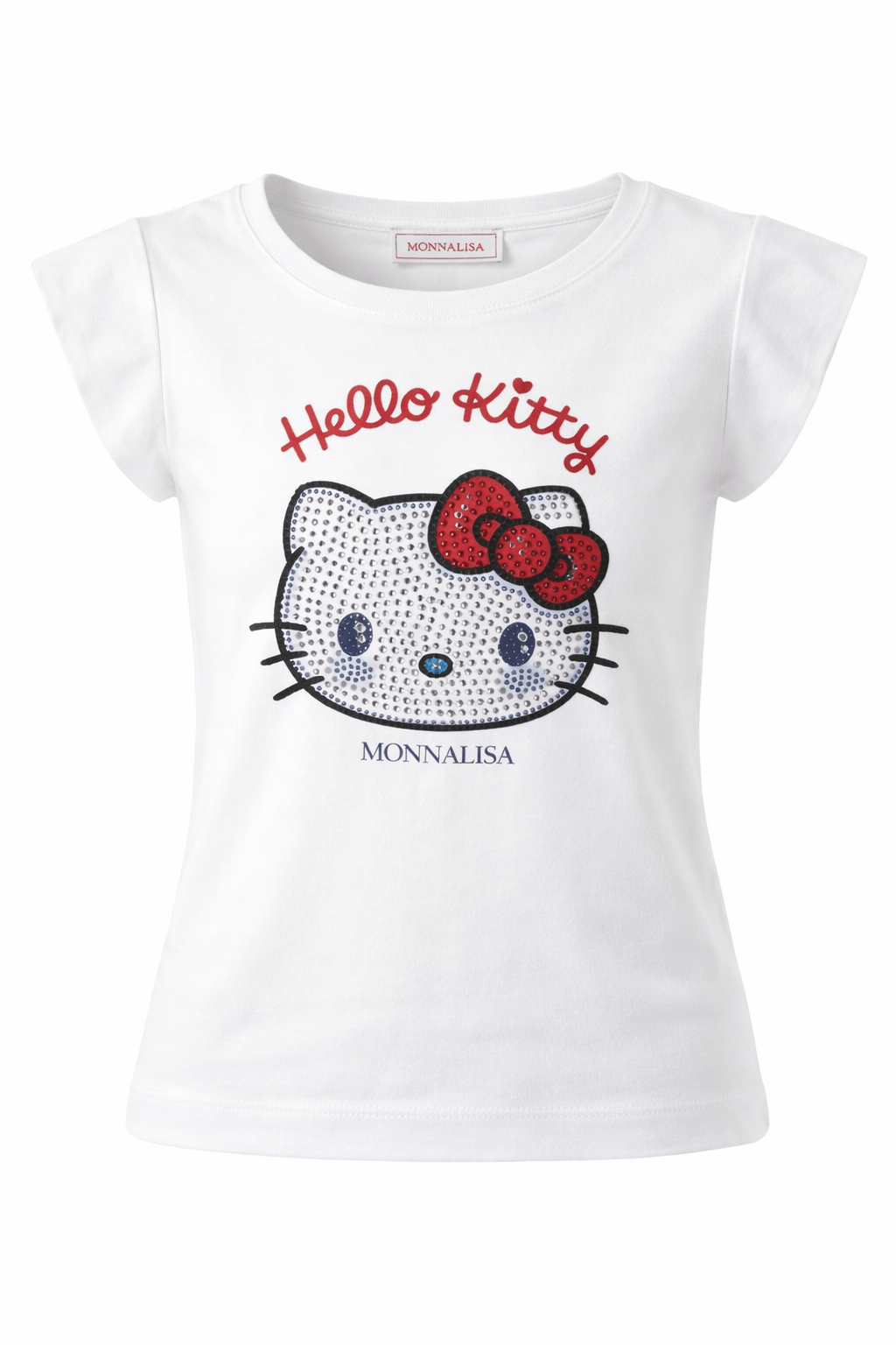 T-shirt per bambina Monnalisa x Hello Kitty bianca con stampa - Rubino Kids