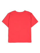 T-shirt per bambina Moschino Kids rosso con logo goffrato - Rubino Kids