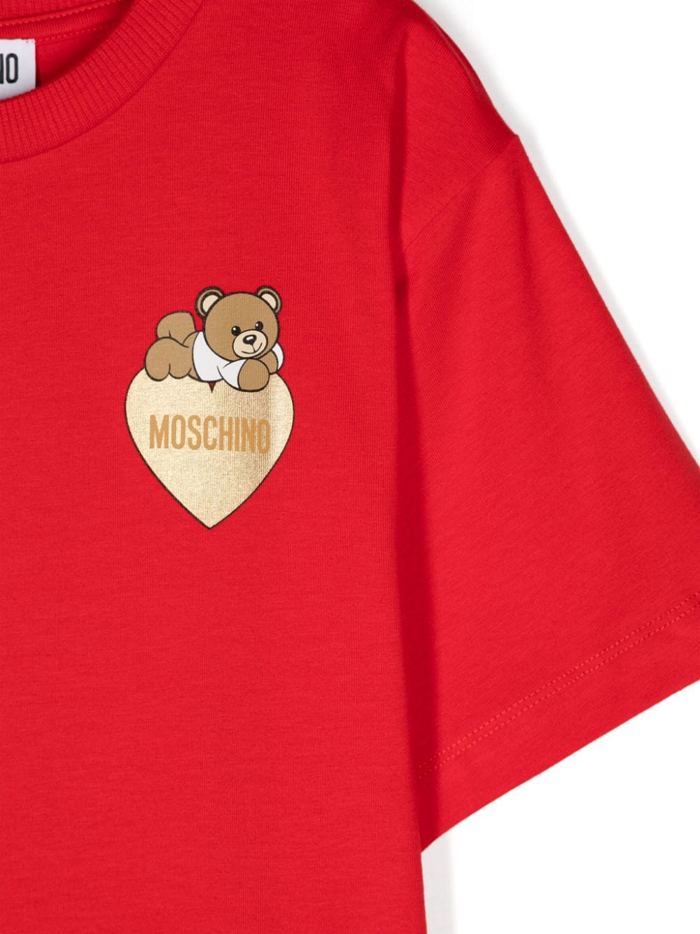 T-shirt per bambina Moschino Kids rosso con stampa Teddy Bear - Rubino Kids