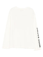 T-shirt per bambina MSGM Kids bianco con logo sul davanti - Rubino Kids