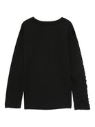 T-shirt per bambina MSGM Kids nera con logo sul davanti - Rubino Kids