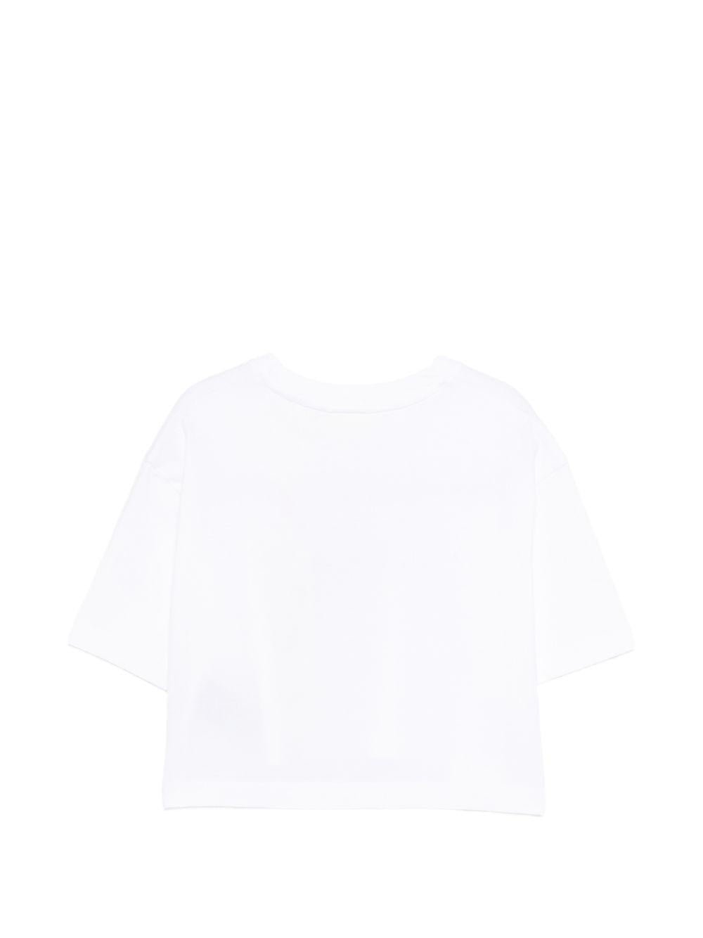T-shirt per bambina Off - White Kids bianca con stampa grafica floreale sul davanti - Rubino Kids